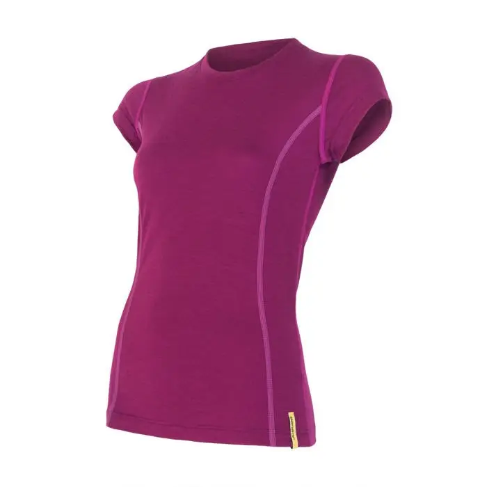 Dámské funkční tričko s krátkým rukávem SENSOR Merino Active lilla S Super Cena