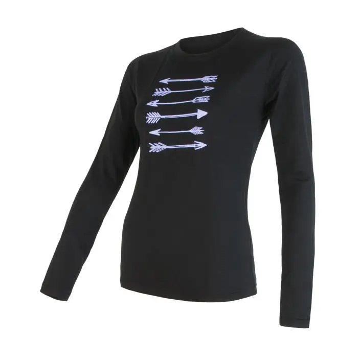 Dámské funkční tričko s dlouhým rukávem a potiskem SENSOR Merino Active PT Arrows černá S Objednat Nyní