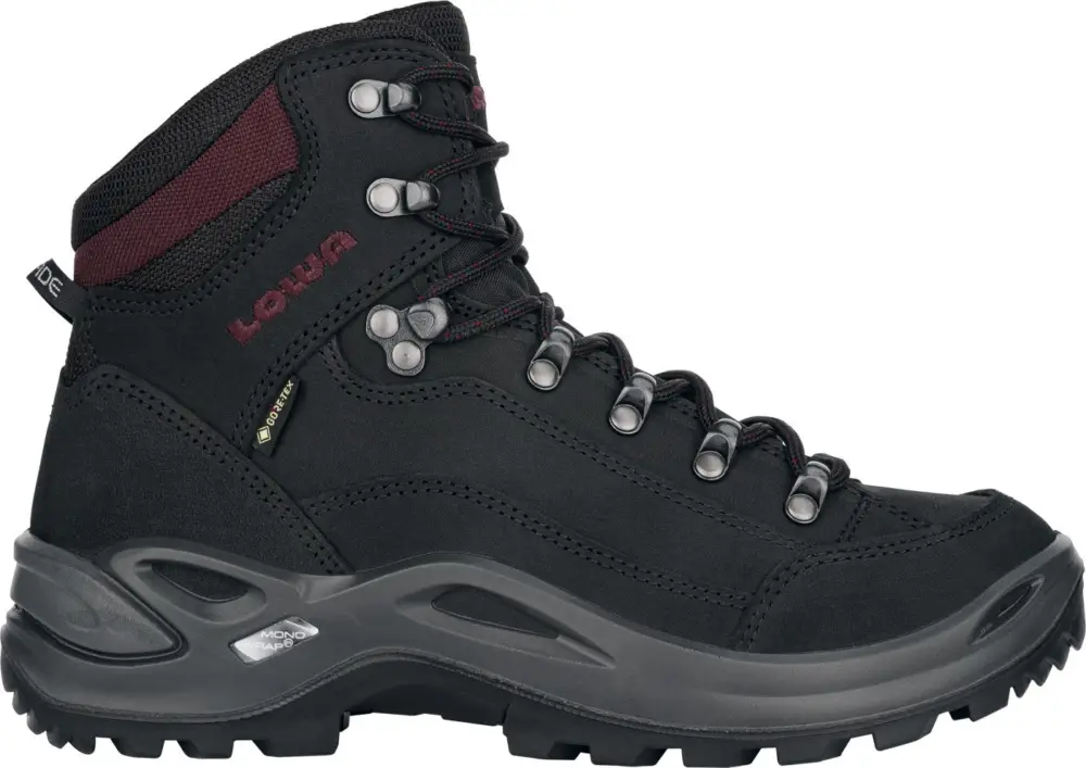 Dámské boty LOWA Renegade GTX Mid Black / Burgundy Koupit Online