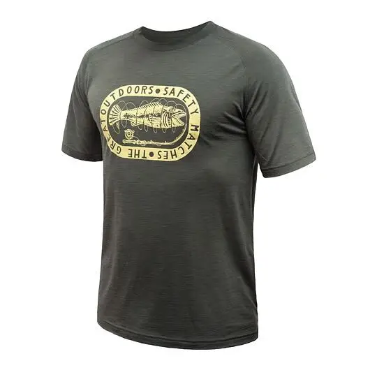 Časově Omezené Pánské triko s krátkým rukávem Sensor Merino Air Outdoors olive green S