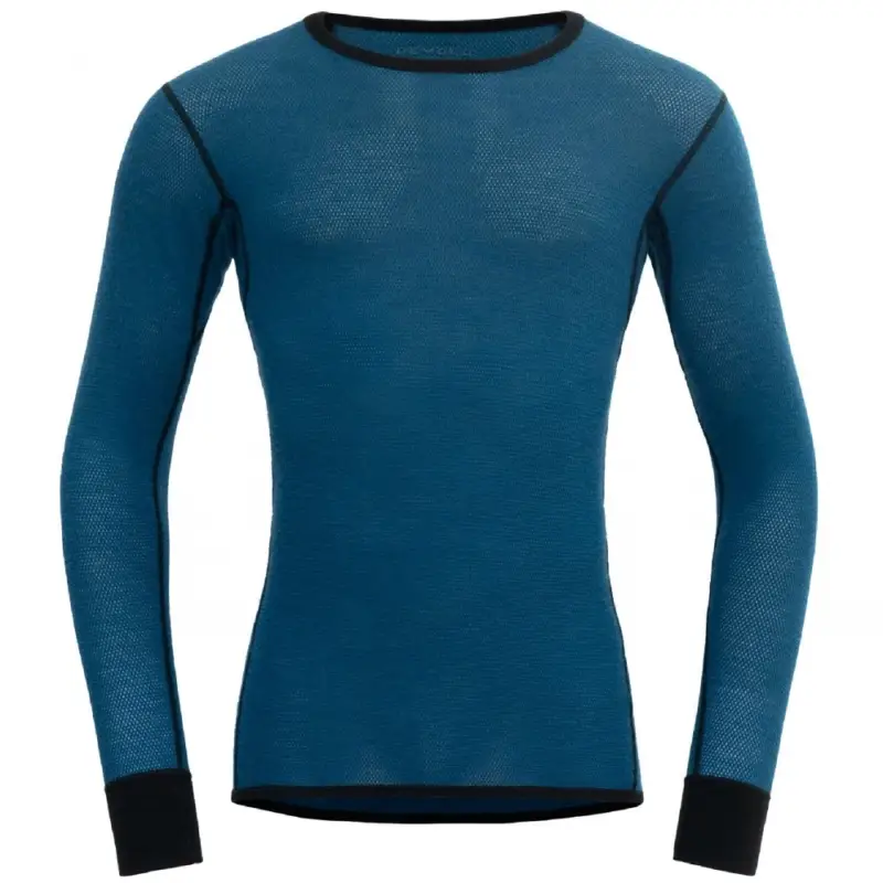 Pánské merino triko Devold Woll Mesh 190 Shirt Man flood/caviar L Top Prodej