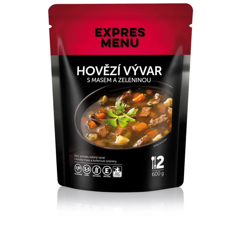 Top Prodej Expres menu Hovězí vývar s masem