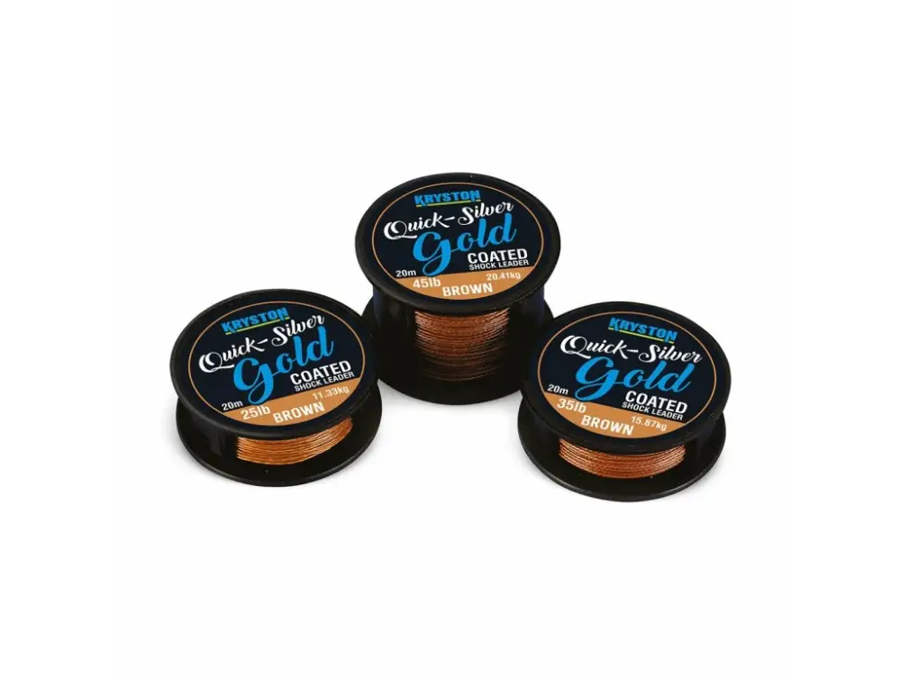 Kryston potahované šňůrky - Quicksilver Gold 45lb 20m Sezónní Sleva
