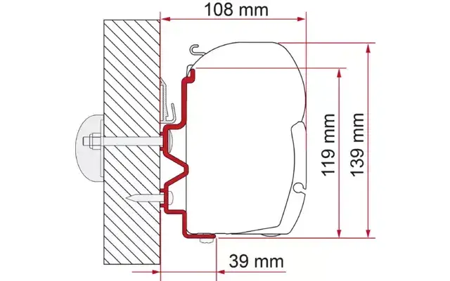 Autentický Adaptér pro Rapido Series 9dF-9M-10 na markýzy Fiamma F45