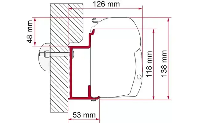 Autentický Adaptér pro Eura Mobil Karmann na markýzy Fiamma F70/F45
