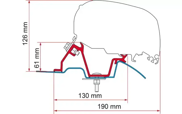Originální Kit adaptérů Fiamma pro Sprinter / Crafter na markýzy F65/F80 – RHD