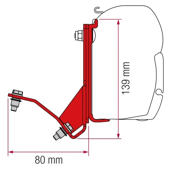 Adaptér pro Fiat Ducato, Hymercar, Pössl se střechou H2 na markýzy Fiamma F45/ZIP Bezpečná Platba